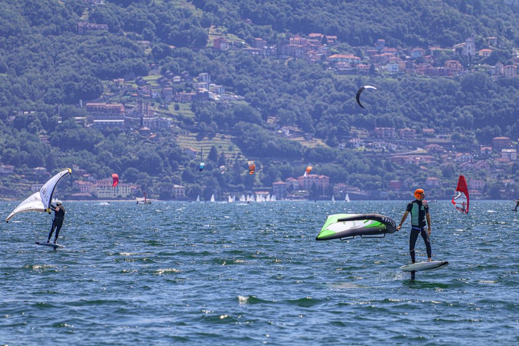 People enjoy a variety of water sports on Lago di Como, Italy